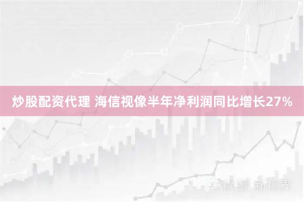 炒股配资代理 海信视像半年净利润同比增长27%